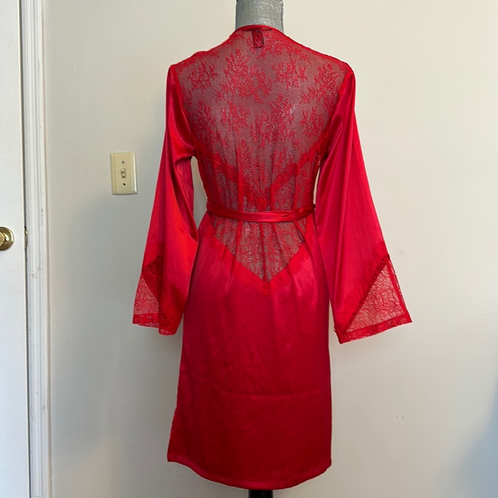 Victoria’s Secret Silky Robe - Lace Detail, Lace Back - XS/S